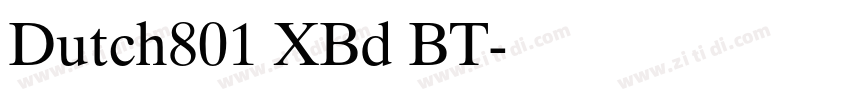 Dutch801 XBd BT字体转换